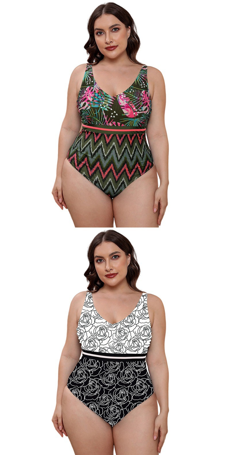 Hot Spring Vacation Spaghetti Straps Striped Vest Swimsuit Printed Women