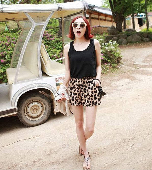 Women's Clothing Leopard Print Shorts Casual