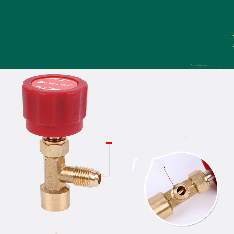 Anti-Riot Type Fluoridation For Opening Valve Of Automobile Air-Conditioning Refrigerant