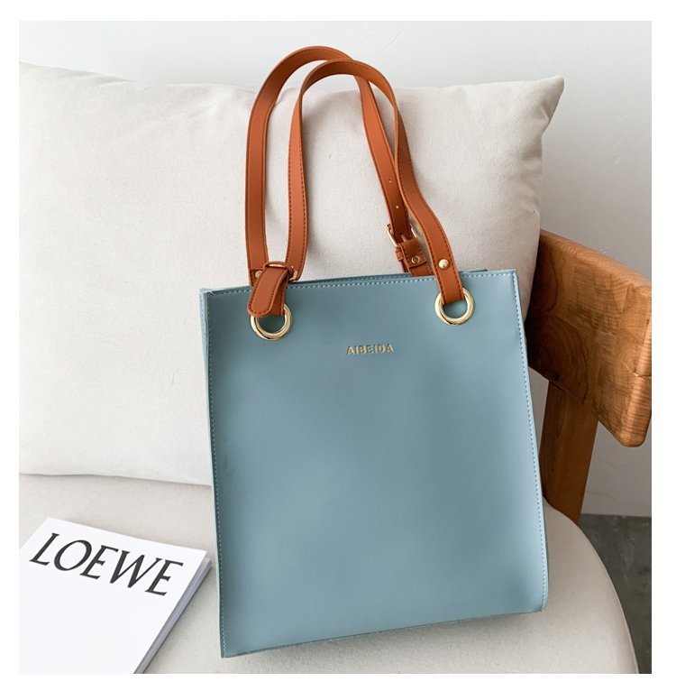 The New Korean Style Trendy Simple Shopping Bag Tote Handbags Casual Shoulder Bag Large-capacity Portable Soft Leather Bag