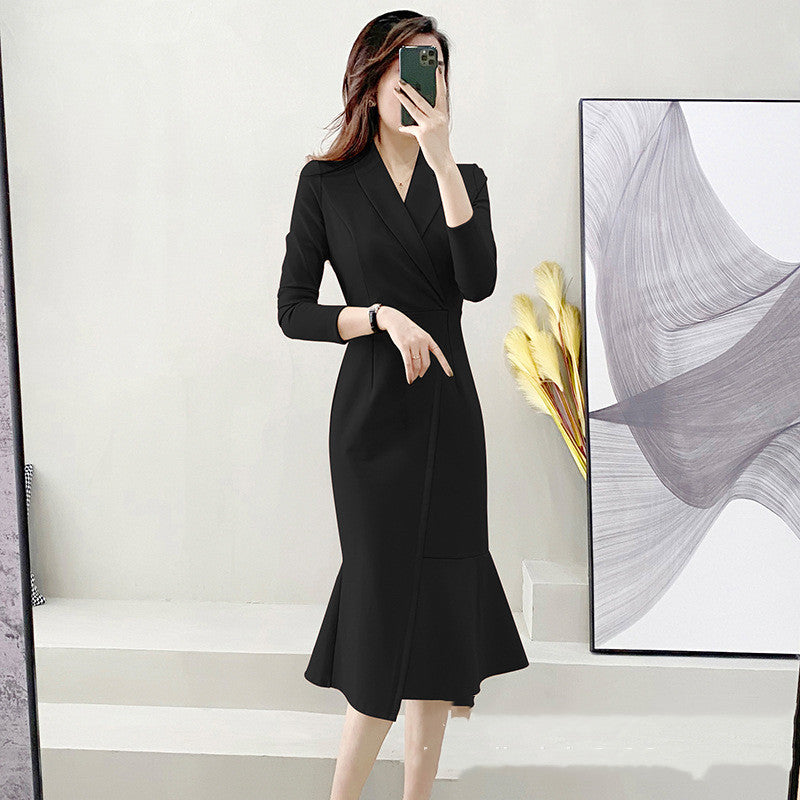 Women's Fashion Temperament Simple Fishtail Dress