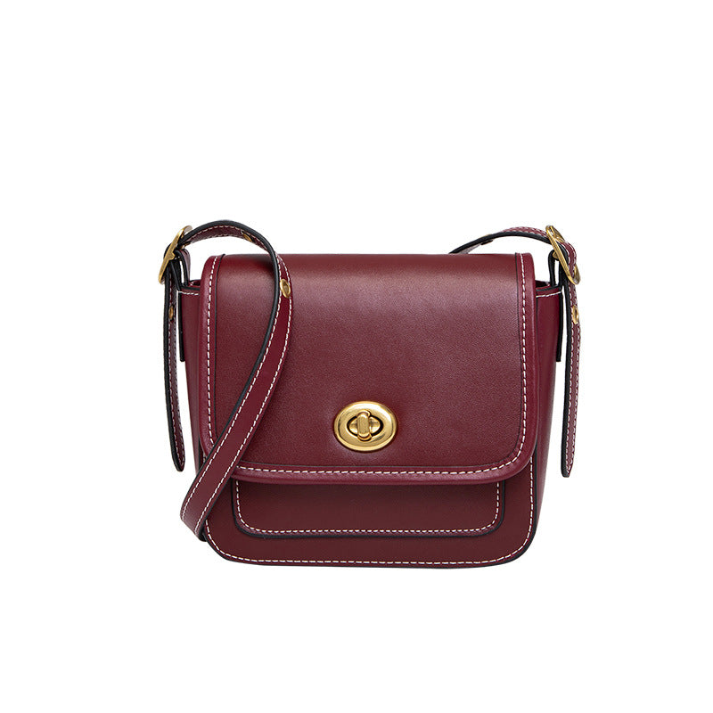 New Style Ladies Leather Handbags Foreign Trade Messenger Bag Small Square Bag Simple And Fashionable