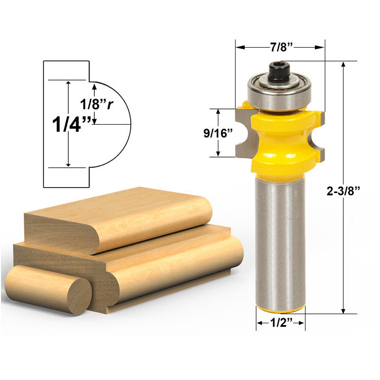 1-5Pc Bullnose Router Bit Set C3 Hartmetall 1/2 "Schaft 12mm Schaft Holzbearbeitung cutter
