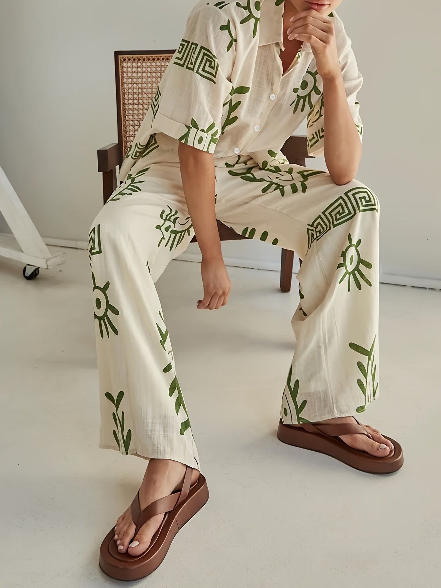 Women's Fashion Individual Casual Top Pants Suit