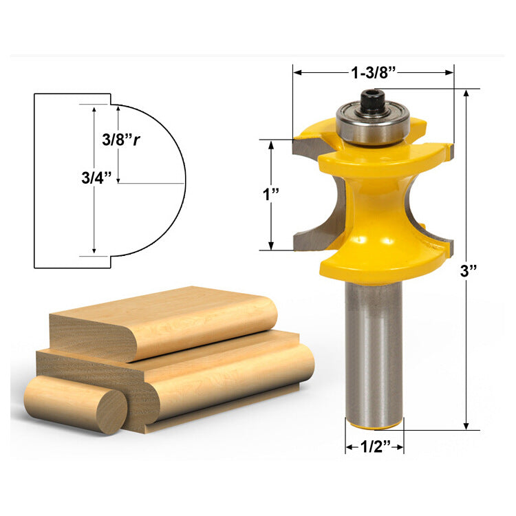 1-5Pc Bullnose Router Bit Set C3 Hartmetall 1/2 "Schaft 12mm Schaft Holzbearbeitung cutter