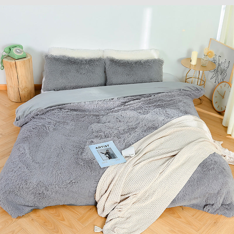 Three piece Plush bed sheet set