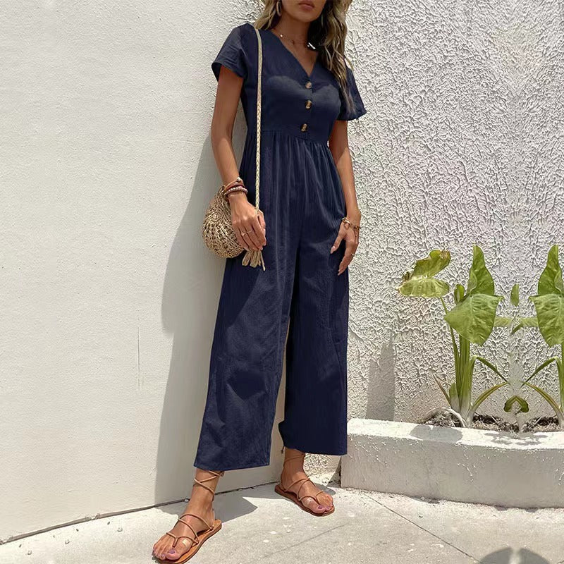 Women's Casual Summer Wide-leg Jumpsuit
