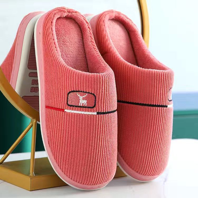Men's And Women's Winter Fleece-lined Non-slip Slippers
