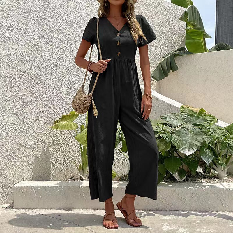 Women's Casual Summer Wide-leg Jumpsuit