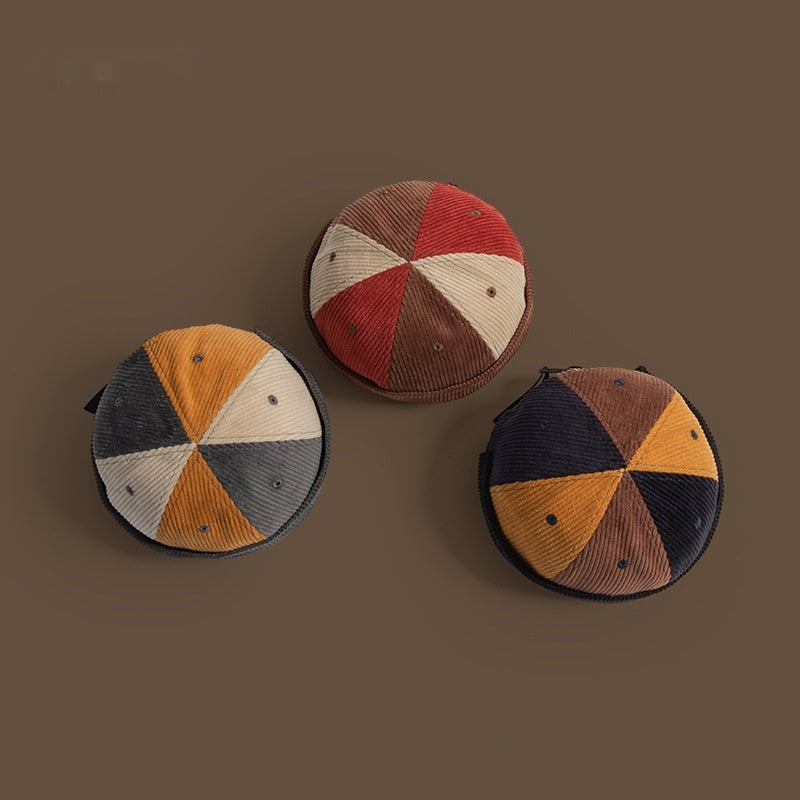 Women's Retro Corduroy Color Matching Hat