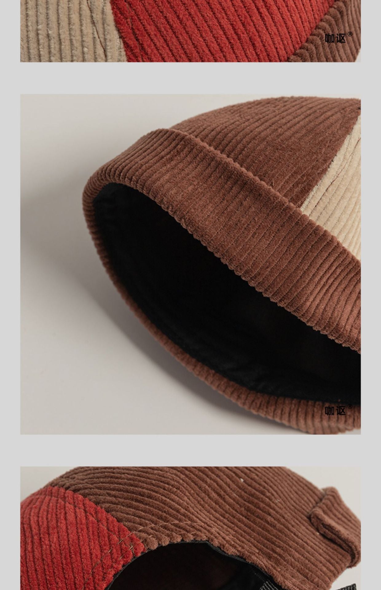 Women's Retro Corduroy Color Matching Hat