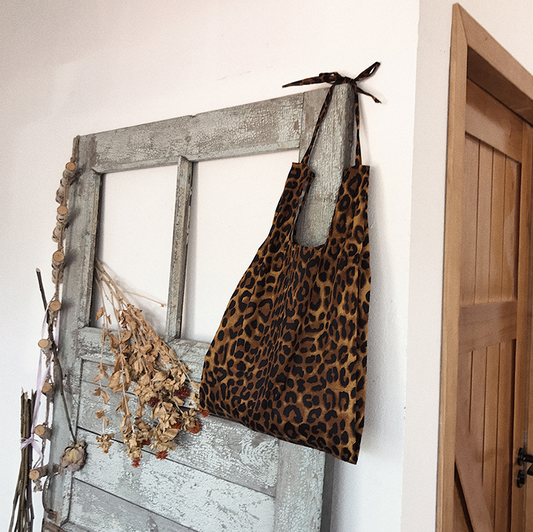 Pure Cotton Leopard Print Canvas Bag Fashion Ladies Shoulder Large capacity Handbags Totes Women Sisters Confidante Gift Bags
