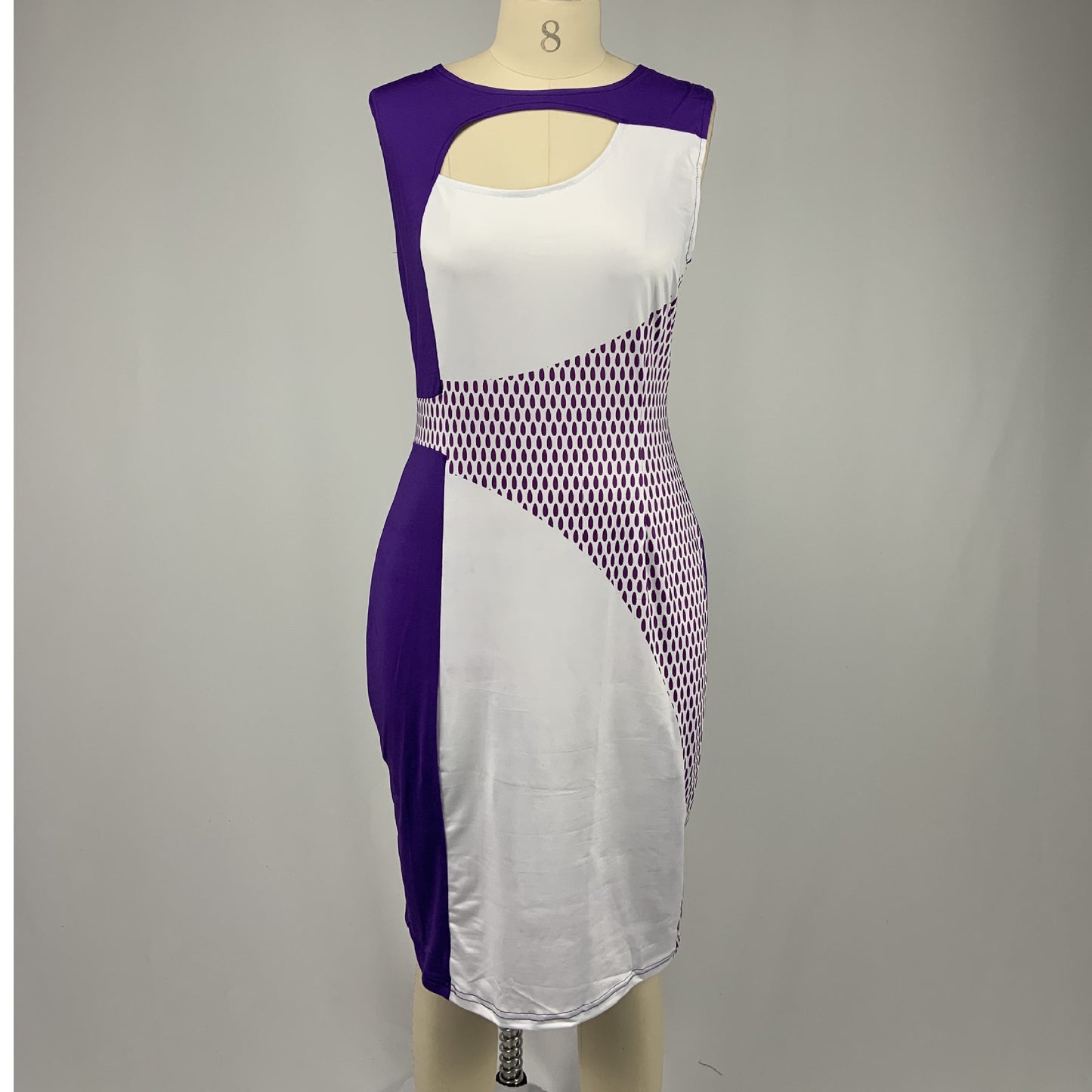 Round neck sleeveless printed dress