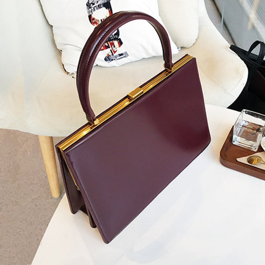 Burminsa  Vintage Clasp Women Handbags Medium Metal Frame Design High Quality Female Tote Bags Spring Red Black Box Packing