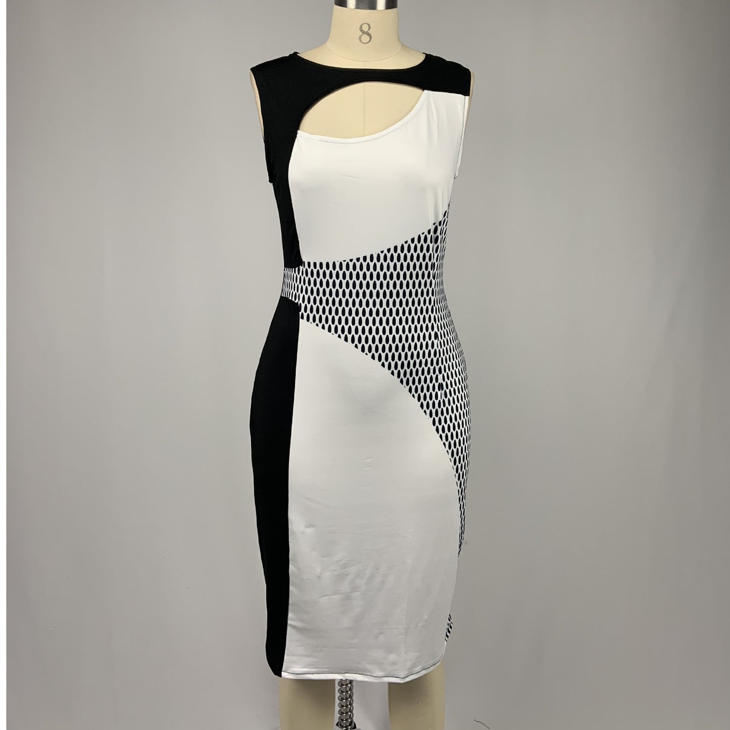 Round neck sleeveless printed dress