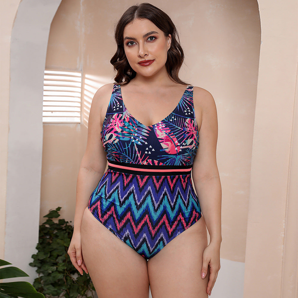 Hot Spring Vacation Spaghetti Straps Striped Vest Swimsuit Printed Women