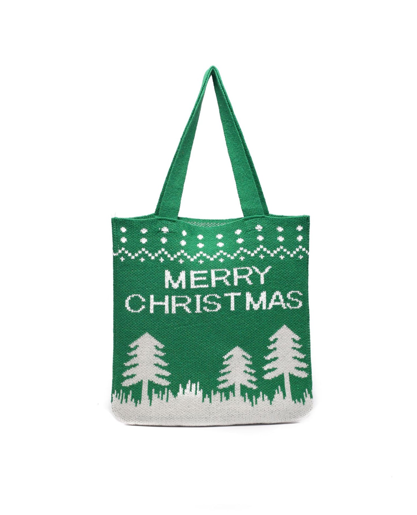 Hand-held knitted wool handbags