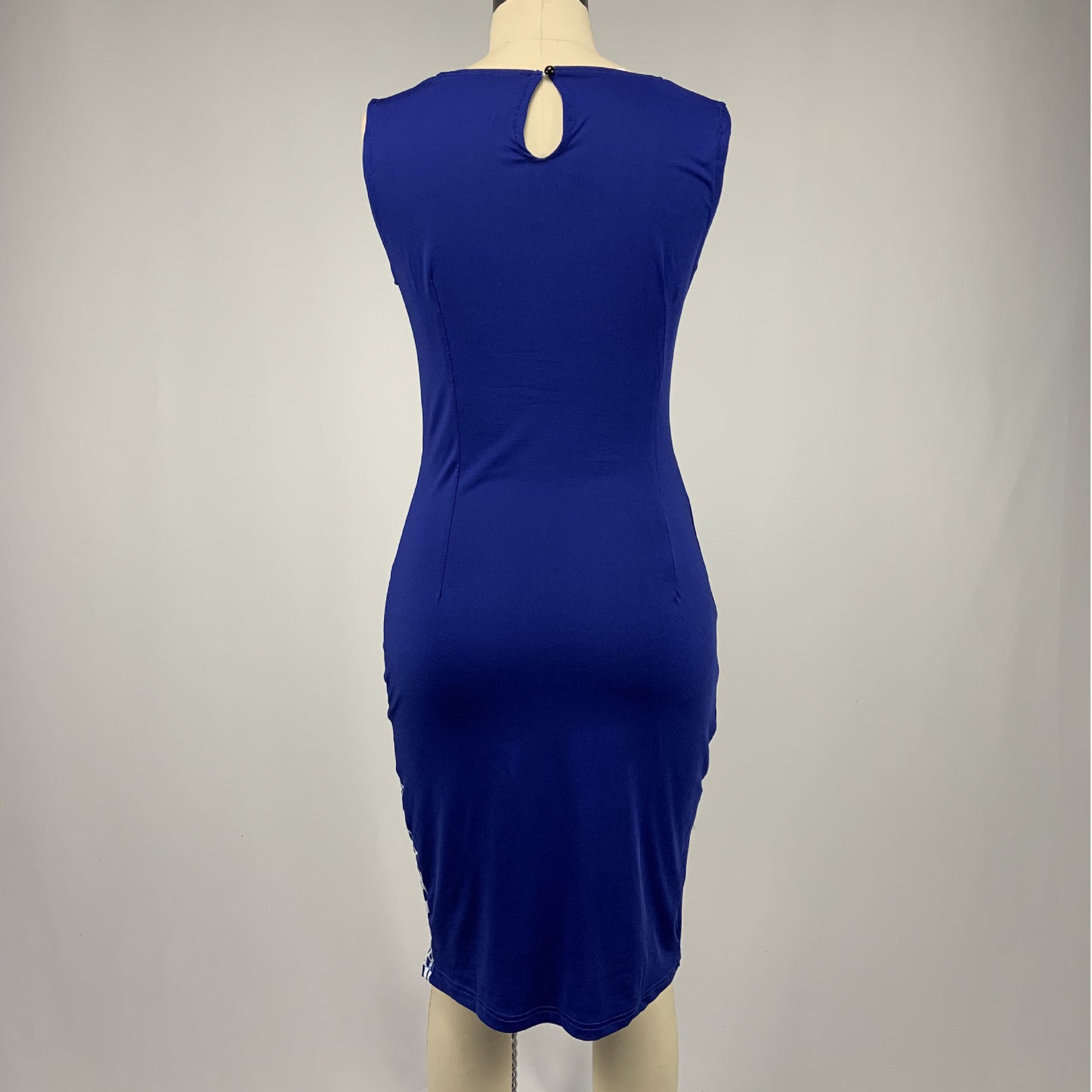 Round neck sleeveless printed dress