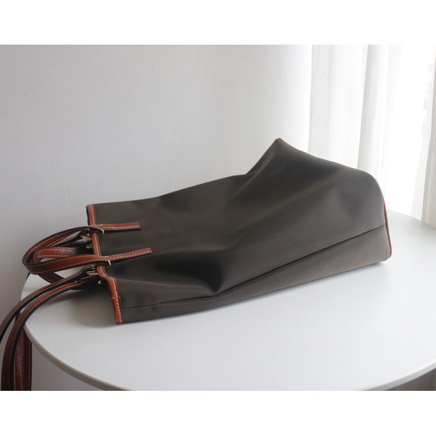 File Commuter With Cowhide Tote Clash Color