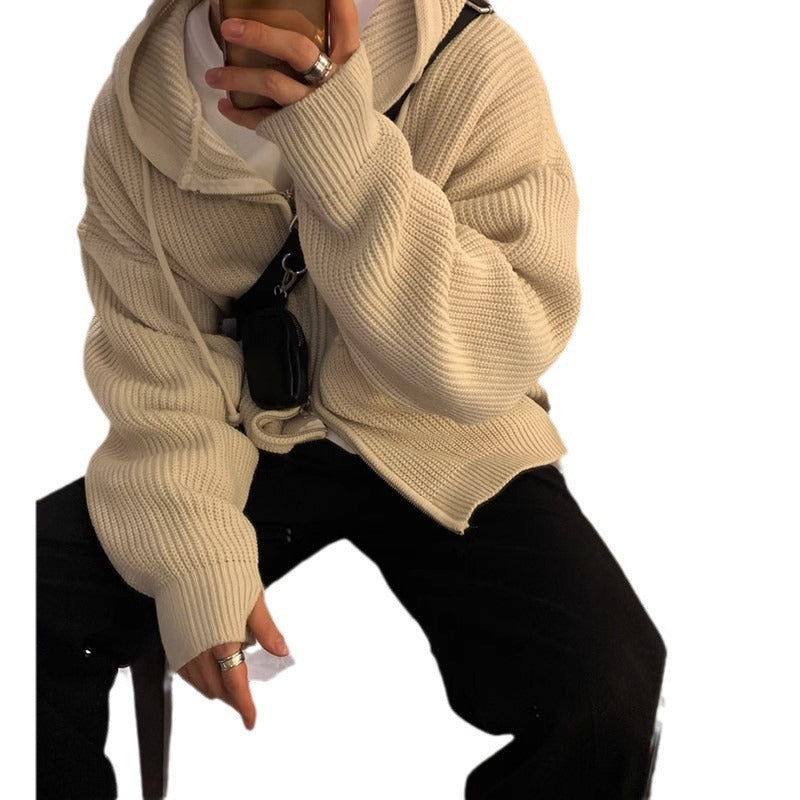 Retro Lazy Style Thick Trendy Cotton Knitwear