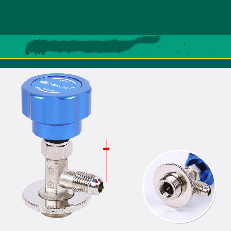 Anti-Riot Type Fluoridation For Opening Valve Of Automobile Air-Conditioning Refrigerant