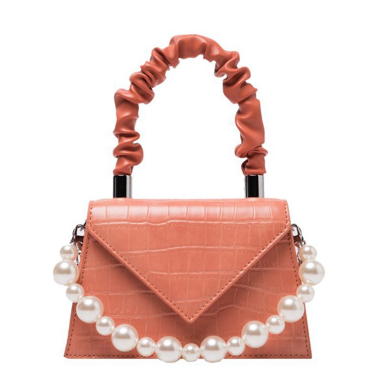 Small Bag Handbags Popular New Fashion Autumn And Winter One Shoulder Messenger Bag Fashion Pearl Portable Small Square Bag