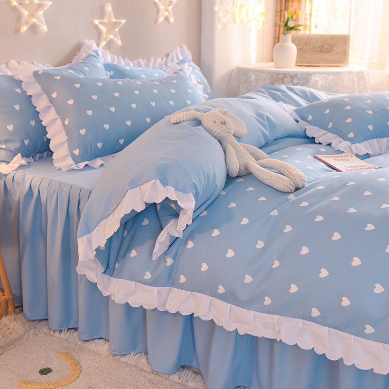 Four-Piece Set Of Simple Love Lace Bed