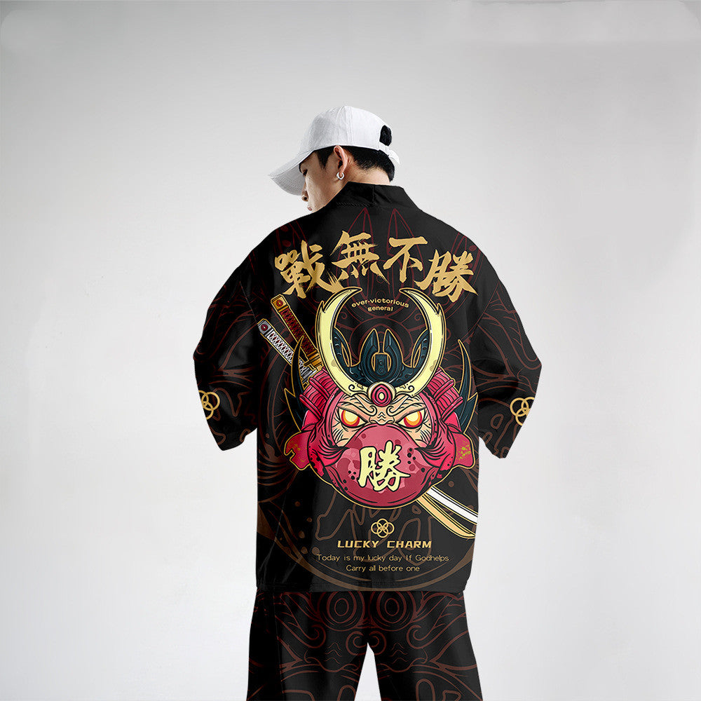 Sunscreen Clothing Kimono National Style Three-quarter Sleeve Cardigan Shirt Kimono Thin Hanfu Haori Tide