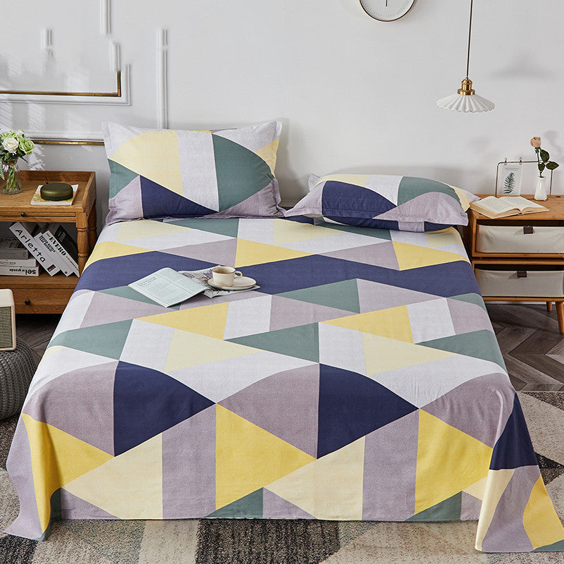 Double 1.5m Cotton Single Bed Sheet Pillowcase