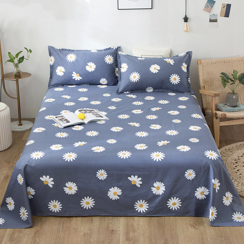 Double 1.5m Cotton Single Bed Sheet Pillowcase