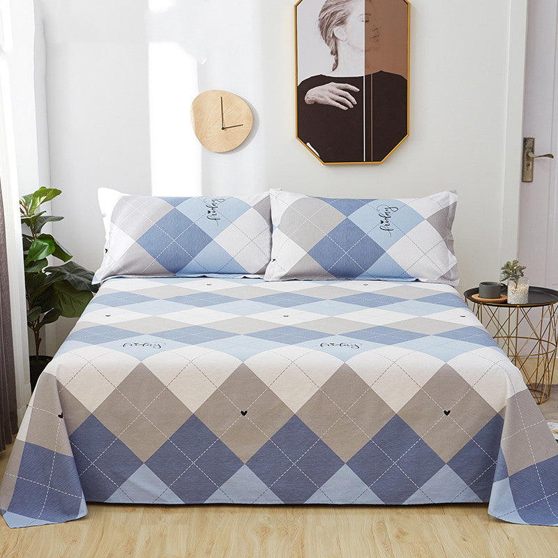 Double 1.5m Cotton Single Bed Sheet Pillowcase