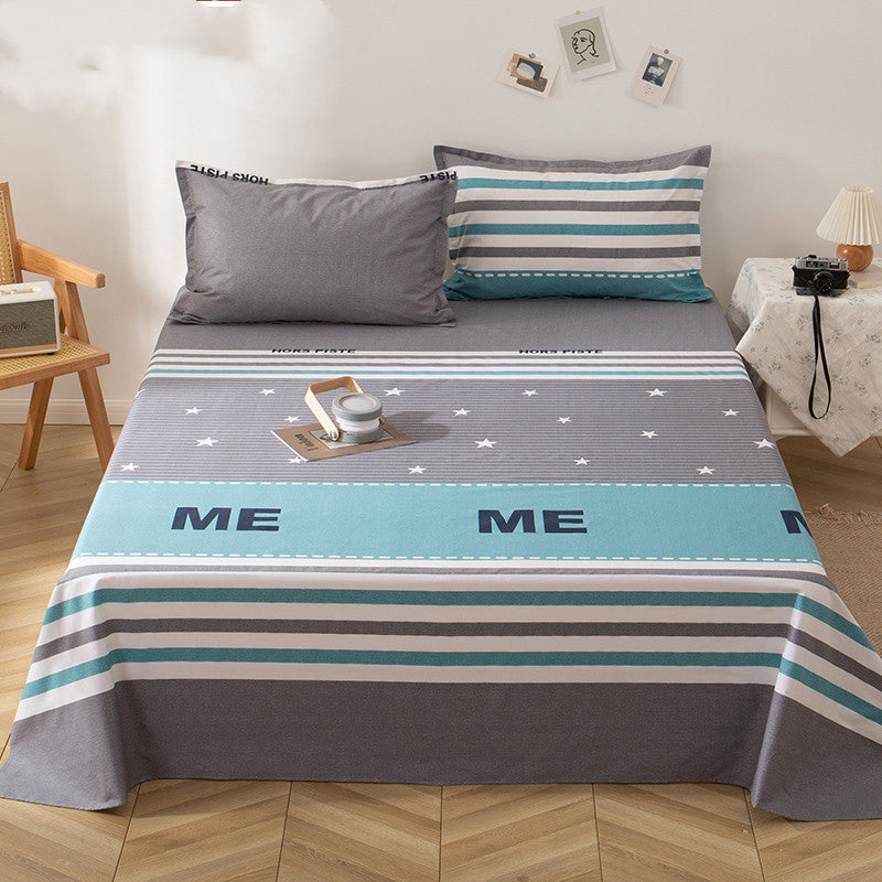Double 1.5m Cotton Single Bed Sheet Pillowcase