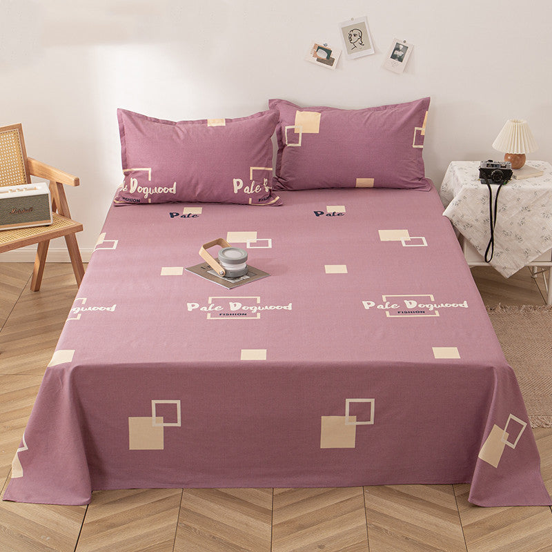 Double 1.5m Cotton Single Bed Sheet Pillowcase