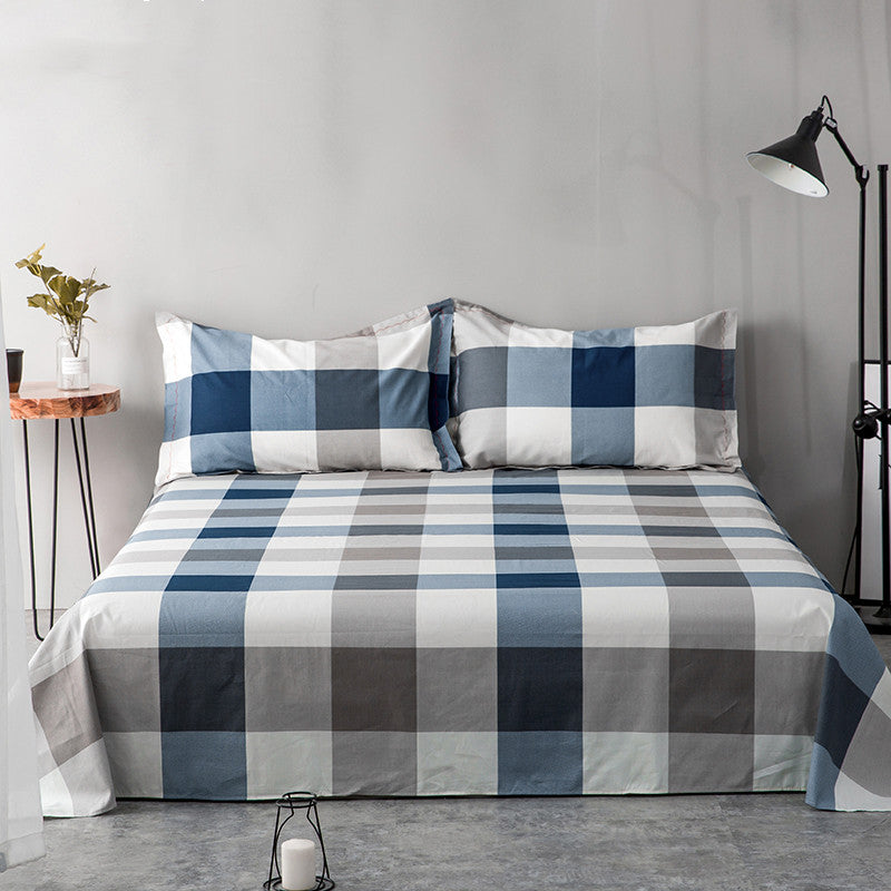 Double 1.5m Cotton Single Bed Sheet Pillowcase