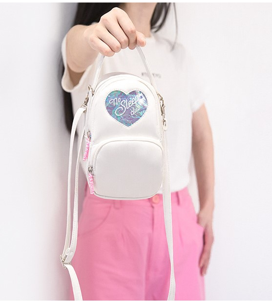 Milkjoy Girls Multi-store Messenger Bag Heart Women Handbags Fashion Shoulder Bag Korea Messenger Bags Bentoy PU Carry Phone Bag