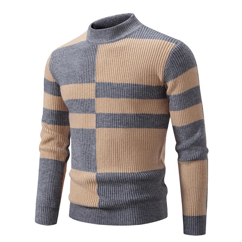 Men's Half-high Collar Slim-fit Jumper Knitwear Korean Youth Fashion Casual Top