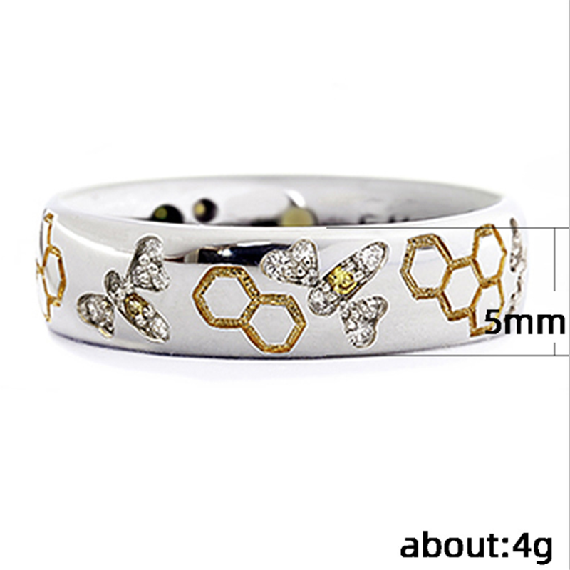 Honeycomb ladies zircon ring
