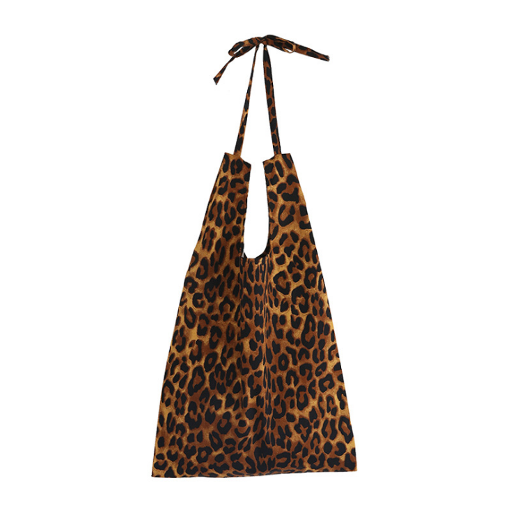 Pure Cotton Leopard Print Canvas Bag Fashion Ladies Shoulder Large capacity Handbags Totes Women Sisters Confidante Gift Bags