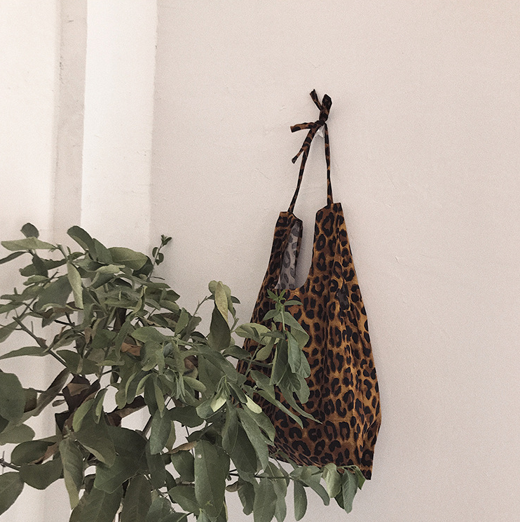 Pure Cotton Leopard Print Canvas Bag Fashion Ladies Shoulder Large capacity Handbags Totes Women Sisters Confidante Gift Bags