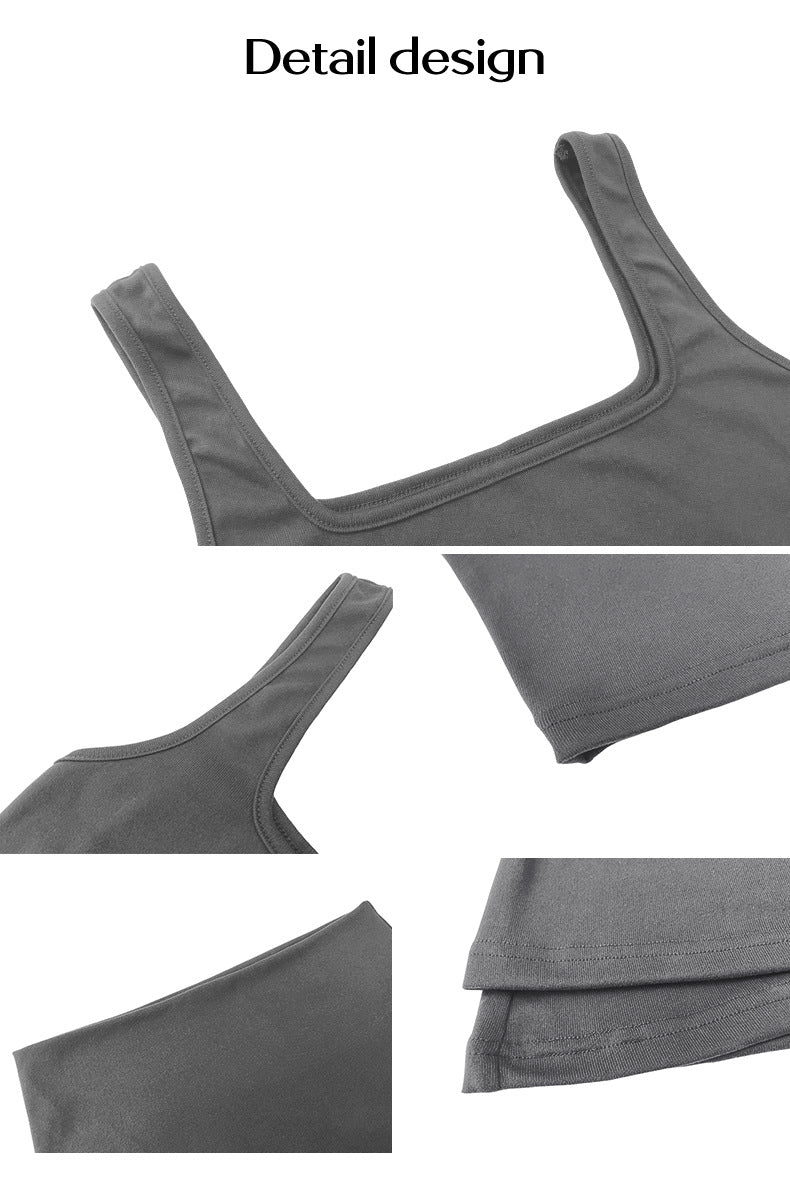 Women's Fashion Casual Solid Color Vest Body-hugging Suit