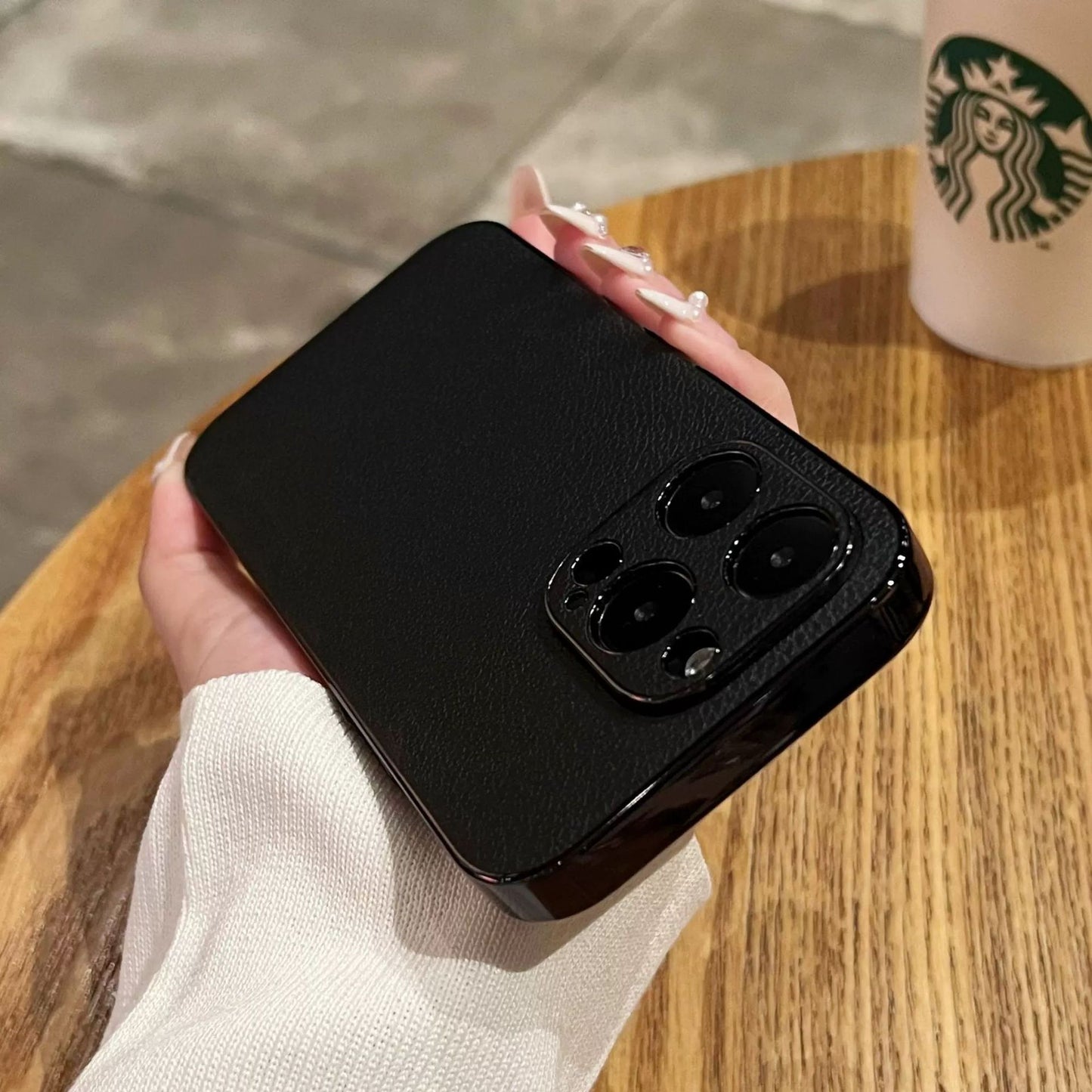 Electroplated Litchi Pattern Full Package Phone Case