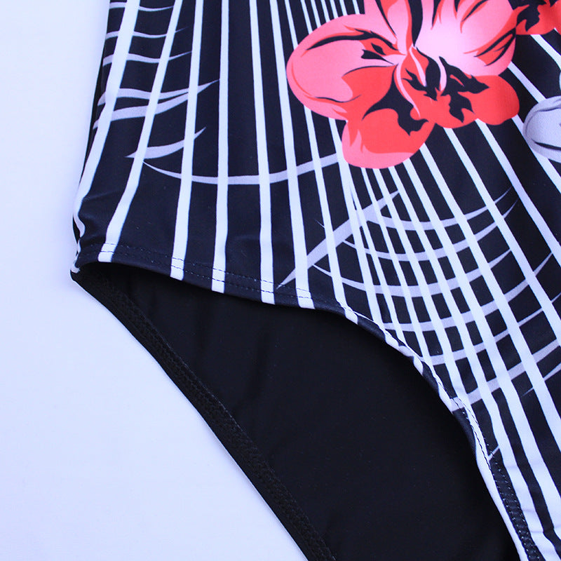 European And American Print One-piece Swimsuit