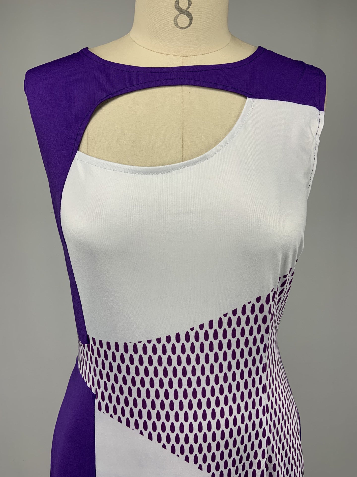 Round neck sleeveless printed dress