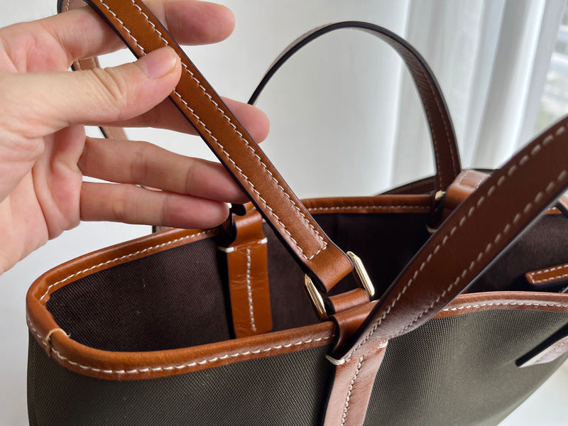 File Commuter With Cowhide Tote Clash Color