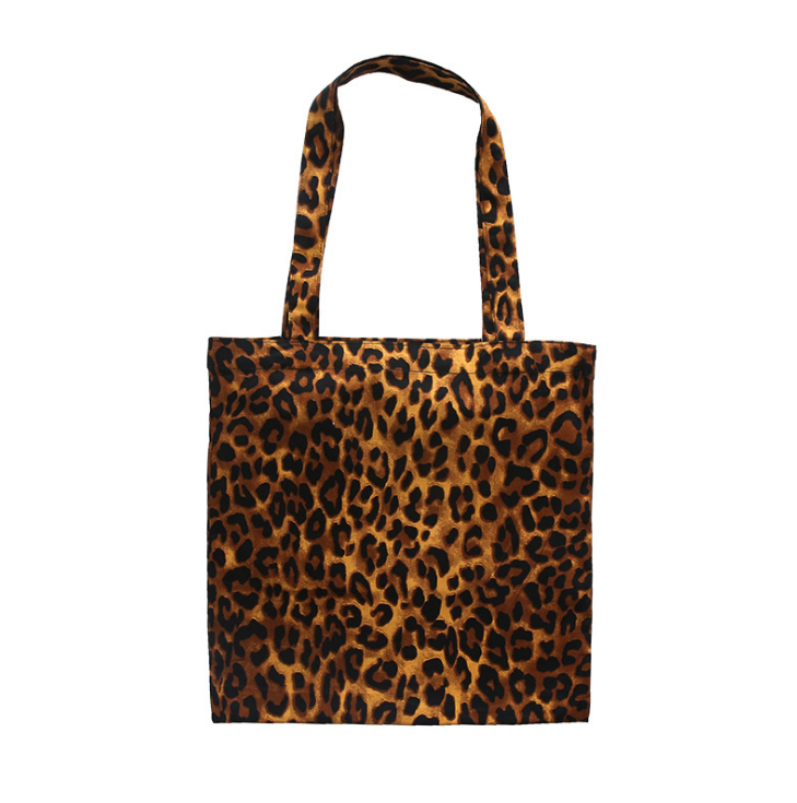 Pure Cotton Leopard Print Canvas Bag Fashion Ladies Shoulder Large capacity Handbags Totes Women Sisters Confidante Gift Bags