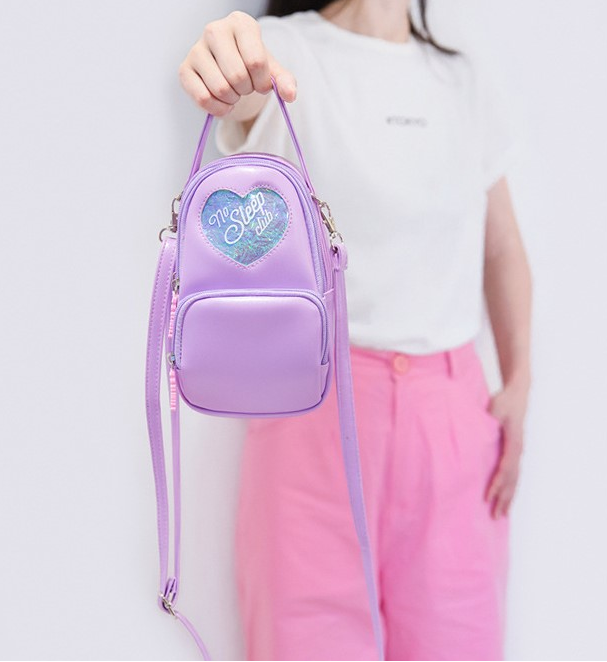 Milkjoy Girls Multi-store Messenger Bag Heart Women Handbags Fashion Shoulder Bag Korea Messenger Bags Bentoy PU Carry Phone Bag
