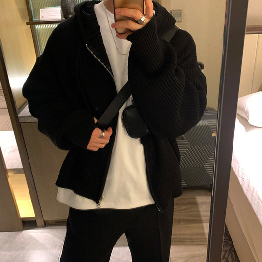 Retro Lazy Style Thick Trendy Cotton Knitwear