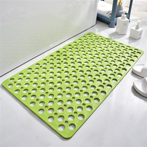Square Non-slip Bathroom Mat with Suction Cup and Round Hole Design Shower Anti-Fall Household Shower Massage Quick Drainage Mat