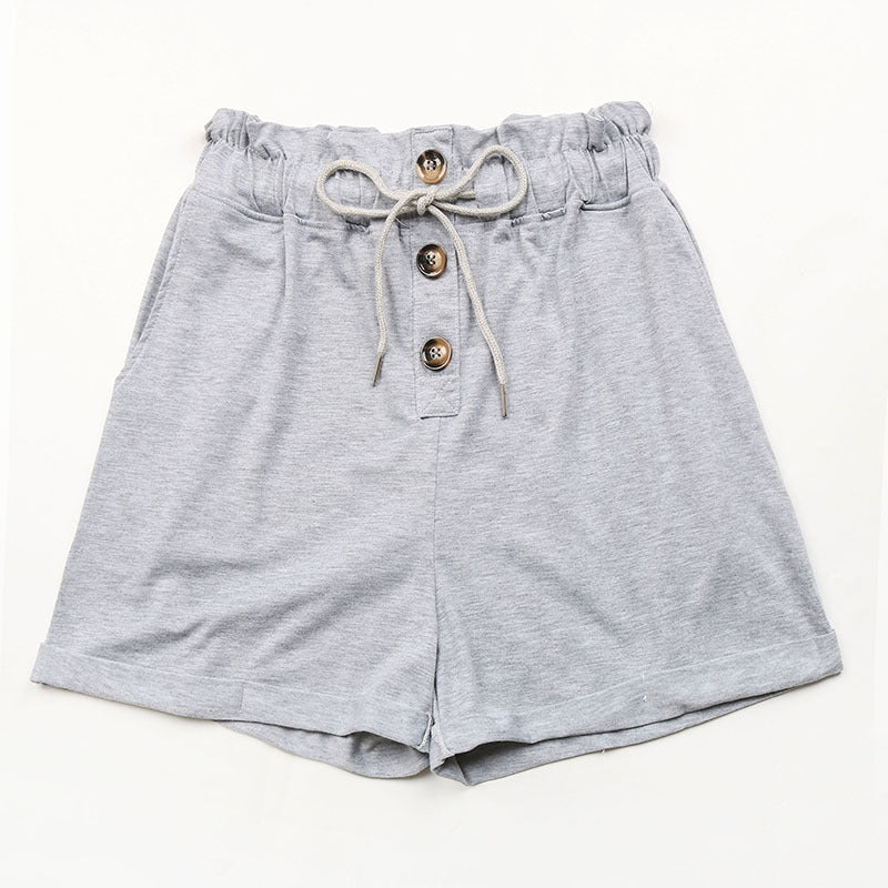 Summer High Waist Elastic Casual Sports Shorts For Women
