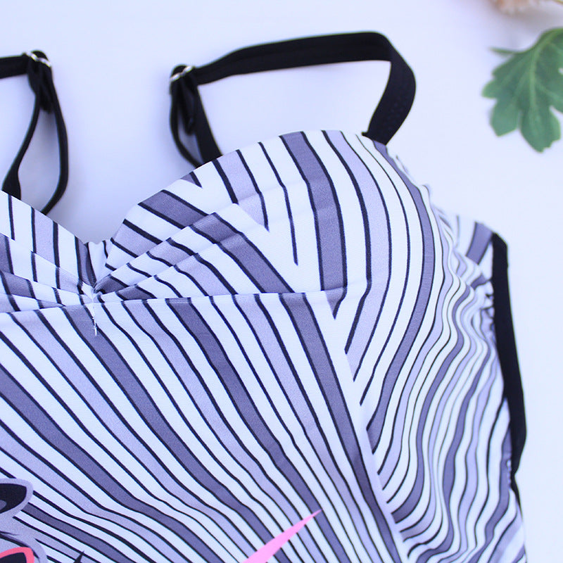 European And American Print One-piece Swimsuit